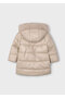 4-10 Years Old Girl's Beige Color Hooded, Fleece Lined, Water Repellent and Windproof Coat - 3