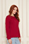 Burgundy 100% Cotton Soft Textured Regular Fit Relaxed Cut Long Sleeve Crew Neck Combed Cotton T-Shirt - 6