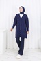 Blue Stone Baklava Patterned Long Cardigan N3246