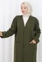 Steel Knit Long Knitwear Cardigan Khaki Hm2838 - 7