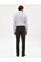 Brown Slim Fit Fabric Trousers 50314543-Vr029 - 4