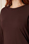 Brown 100% Cotton Soft Textured Regular Fit Relaxed Cut Long Sleeve Crew Neck Combed Cotton T-Shirt - 8