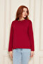 Burgundy 100% Cotton Soft Textured Regular Fit Relaxed Cut Long Sleeve Crew Neck Combed Cotton T-Shirt - 3