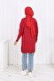 Patterned Long Mercerized Cardigan N3239 Red - 4