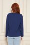 Indigo 100% Organic Cotton V-Neck Soft Textured Regular Fit Relaxed Cut Long Sleeve Combed Cotton T-Shirt - 8