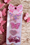 Glitter Silvery Butterfly- Heart - Star Figured Buckle Set - 2