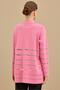 Knitted Detailed Knitwear Rayon Cardigan Pink - 4