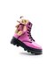Waterproof Lace-Up Winter Furry Lined Boots with Teddy Bear Fuchsia - 2