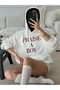 سويت شيرت نسائي أبيض اللون مطبوع عليه 3 خيوط من Praise A Boy - 4