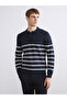 Esvab • Modern & Distinctive Devrik Roba Collar Striped Men's Knitwear Sweater