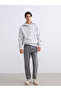 Gray Zippered Stand Collar Men's Thick Sweatshirt - 2