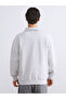 Gray Zippered Stand Collar Men's Thick Sweatshirt - 4