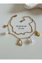 Steel Pearl, Heart, Clover 2-Piece Bracelet 16+5Cm-Gold Acr6669 - 2