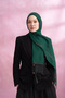 Silk Shawl with Detailed Embroidery - Emerald - 2