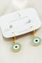 4 Pieces Evil Eye Stone Enamel Hoop Earrings - 3
