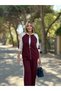 Women's Stand Collar Striped Detail Cardigan And Wide-Leg Pants Two-Piece Set - 6