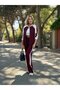 Women's Stand Collar Striped Detail Cardigan And Wide-Leg Pants Two-Piece Set - 4