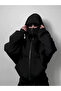 Red Katana Printed Ninja with a Mask Unisex Sweatshirt Cardigan 3 Yarn Thick Fleece (100% Cotton) - 4