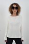 Ecru Boat Neck Basic Knitwear Sweater - 5