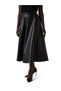 Women's High Waist A-Line Faux Leather Skirt - Black