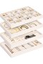 4 Jewelry Organizer Drawer Insert, Stackable Velvet Jewelry Tray Organizer Display Case Sto