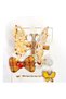 Yellow Stone Set of 3 Butterfly Hair Clips, School Nursery Youth, Children's Clip 04