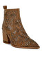 Women Stud Embellished Ankle Boots in Beige - 2
