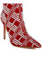 Women Rhinestones Studded Stiletto Heel Boots in Red - 5