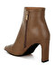 Women Metallic Cap Toe Faux Leather Boots in Brown - 3