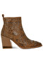 Women Stud Embellished Ankle Boots in Beige