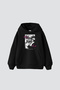 Make Love Not War Vintage Printed Oversize Unisex Black Hoodie