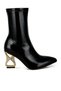 Women Fantasy Heel Patent Faux Leather Boots in Black