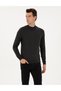 Men's Woven Fabric Slim Fit Half Turtleneck Sweater - 3