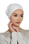 Women's Turban Cap with Tie-Back Closure, Muslim Head Wrap Bonnet- Off White