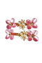 2-Piece Flowered Stone Shiny Side Hair Clip, School, Work, Gift, Birthday 24 - 2