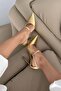 Leida Stone Buckle Detailed Gold Crinkled - 3
