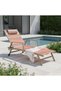 Mabel Outdoor Sun Lounger Chair - Pink/Taupe Recliner for Poolside, Patio, Balcony & Garden