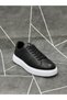 Black Genuine Leather Lace-Up Sneaker Shoes