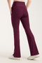 Women's Spanish Leg Flare Plum High Waist Cross Belt Leggings Pants Flare - 4