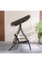 Serena 3-Seater Swing | Modern Hanging Chair | Indoor Outdoor Hammock | 200x134x177 cm - Brown - 8