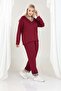 Women's Plus Size V-Neck Stripe Detailed Pocketed Tracksuit Set - 5