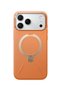 iPhone 17 Pro Max O Stand Spin VegSkin Series, Premium Leather Touch, Magsafe Case - Orange