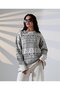 Women's Sweater Pants Ethnic Pattern Bottom Top Two-Piece Knitwear Set - 2