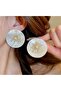 Pearl Stone Gold Color Zircon Stone Design Oyster Earrings