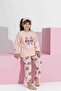 Women's Salmon Bow Pattern Mother-Daughter Matching Long Sleeve Fleece Plush Fabric Winter Warm Pajamas Set - 3