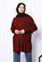 Burgundy Crew Neck Mercerized Knitwear Tunic - 3