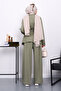 Khaki Belted Trouser Suit - 4