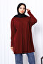 Burgundy Crew Neck Mercerized Knitwear Tunic