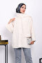 Angora Jacket with Button Detail and Cream Scarf