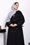 Black Belted Quilted Coat with Pocket Detail - 3